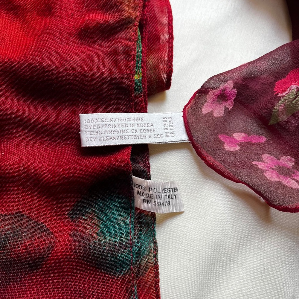 Vintage Silk Scarf Lot Talbots Jones New York Floral Paisley Italy 4 Pc - Picture 8 of 8